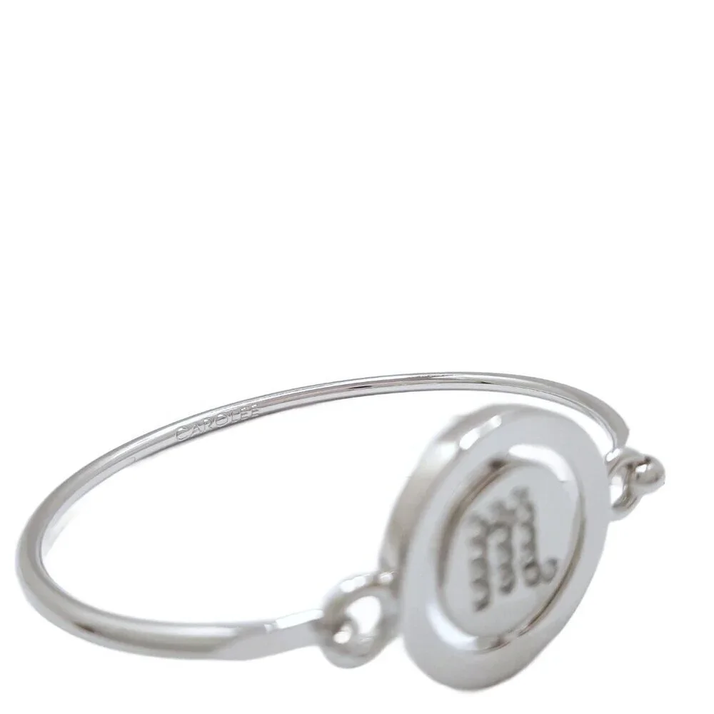 Carolee Scorpio Zodiac Sign Silver Tone Double Sided Charm Bangle Bracelet